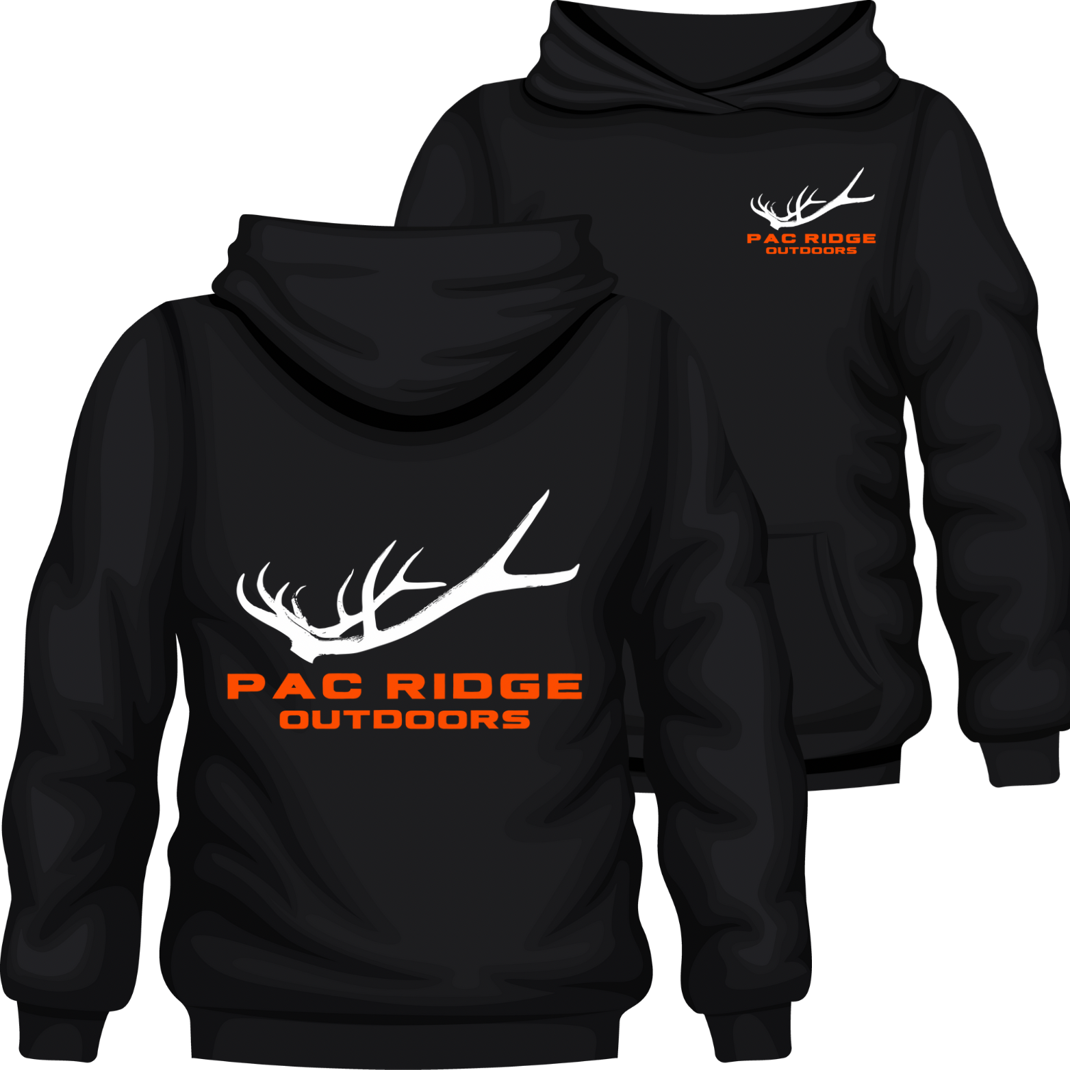 Black Hoodie Dead Head Logo Orange