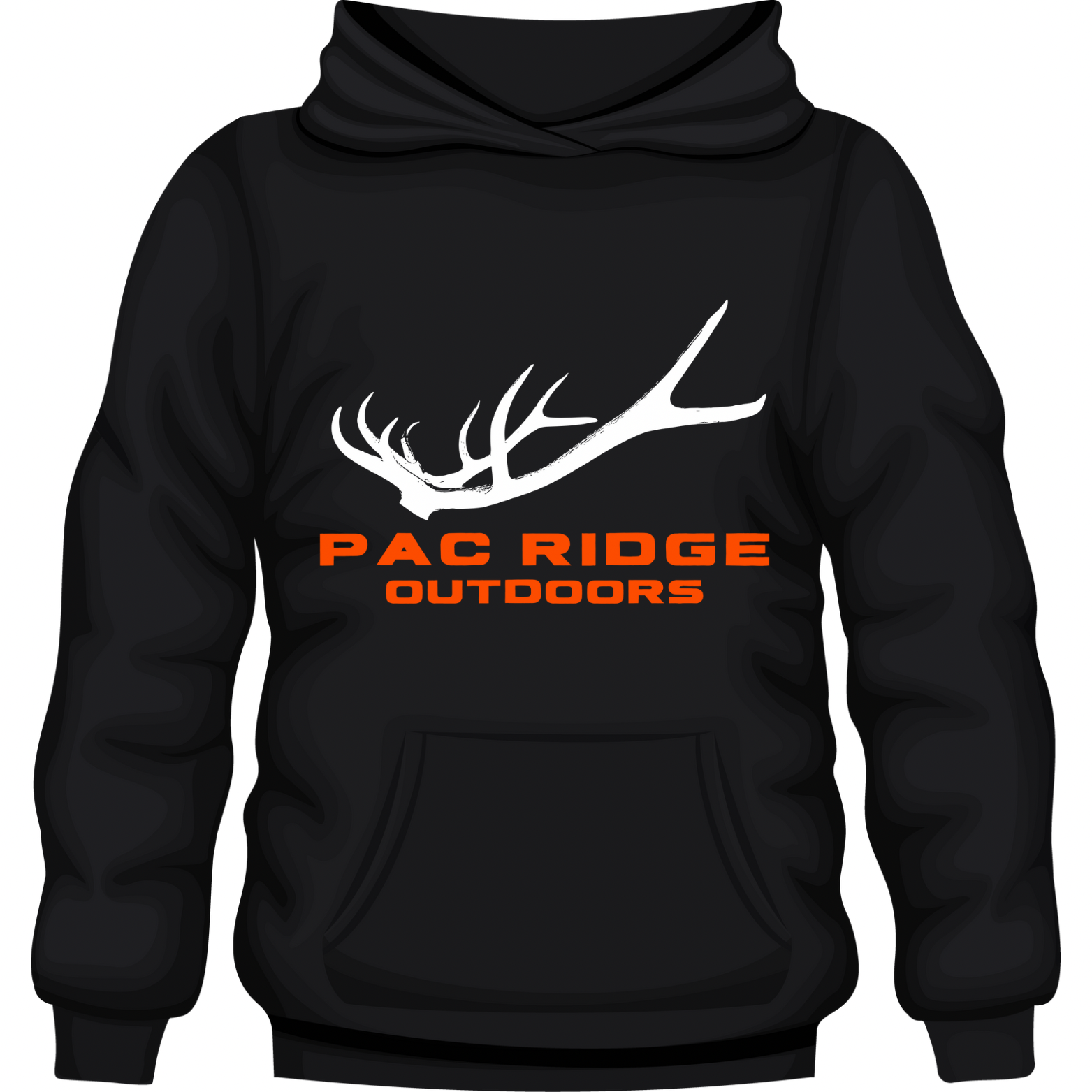 Black Hoodie Dead Head Front Logo Orange