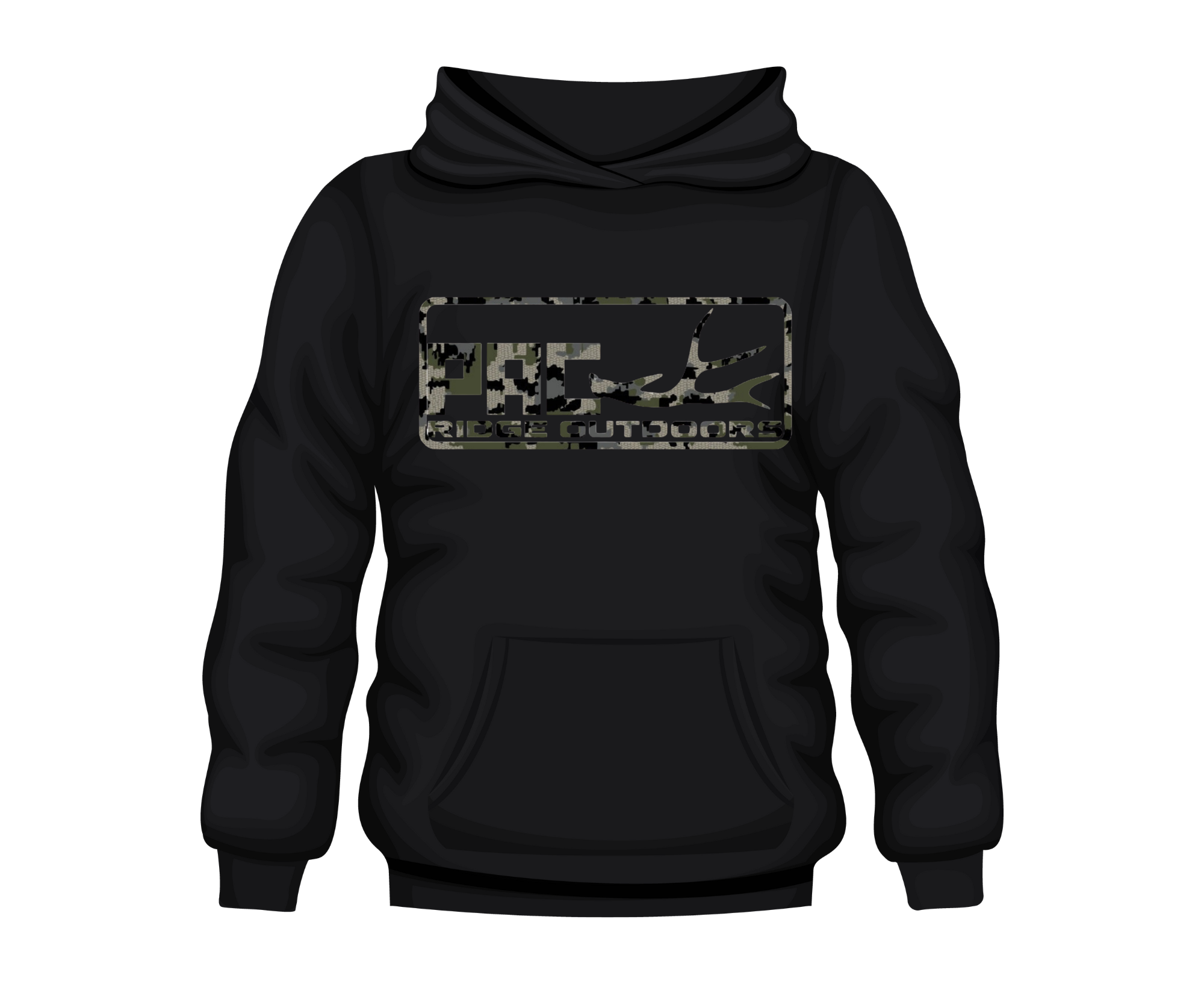 Black Hoodie 4pt Logo Camo