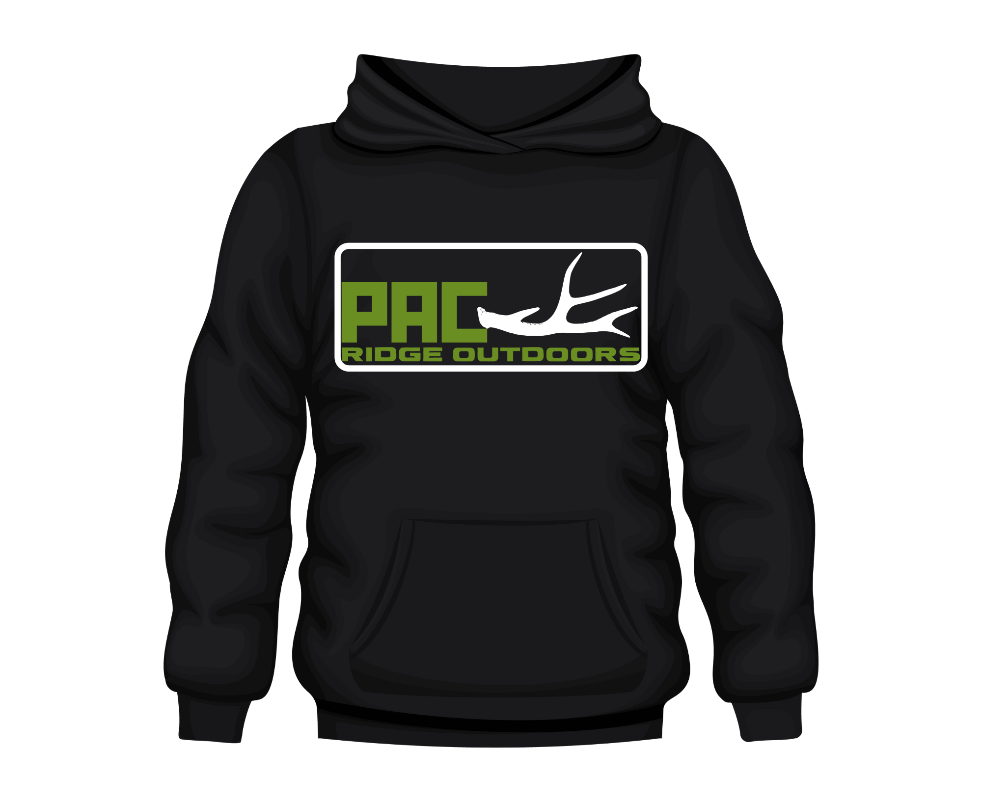 Black Hoodie 4pt Logo Green