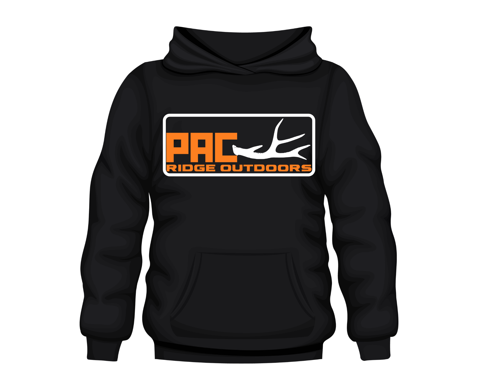 Black Hoodie 4pt Logo Orange
